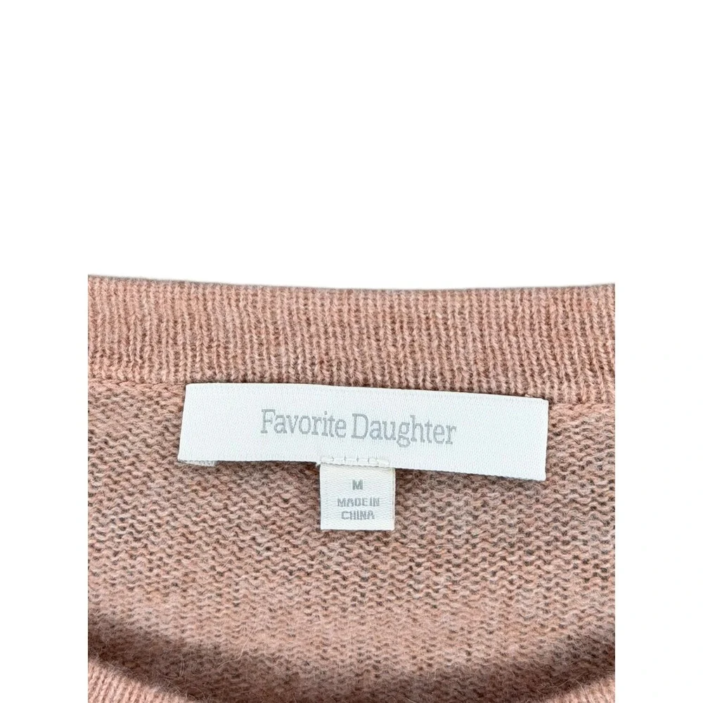 FAVORITE DAUGHTER Tawny Birch Cardigan Pink Cashmere Button Front Women's Size M